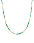 Milos Mixed Gemstone Beaded Necklace Prehnite, Moss Agate & Green Aventurine