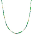 Mixed Gemstone Beaded Necklace with Prehnite, Moss Agate and Green Aventurine