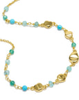 Sofia Nugget Necklace with Amazonite, Apatite, Turquoise and Green White Jade