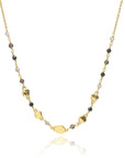 Sofia Nugget Necklace Black Onyx, Smoky Quartz & Labradorite