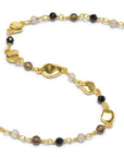 Sofia Nugget Necklace Black Onyx, Smoky Quartz & Labradorite