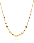 Sofia Nugget Necklace Labradorite, Carnelian, Green Aventurine & Garnet