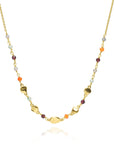 Sofia Nugget Necklace with Labradorite Carnelian Green Aventurine and Garnet
