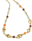 Sofia Nugget Necklace with Labradorite Carnelian Green Aventurine and Garnet