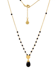 Classic Athena Kate Gemstone Rosary Chain Necklace Black Onyx