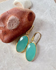 Charis Oval Gemstone Earrings Pariba Onyx