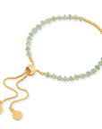 Athena Gem Beaded Adjustable Slider Bracelet Apatite