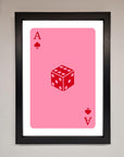 Ace Of Spades Poker Pink Framed Wall Art