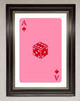 Ace Of Spades Poker Pink Framed Wall Art