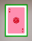 Ace Of Spades Poker Pink Framed Wall Art