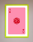Ace Of Spades Poker Pink Framed Wall Art