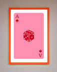 Ace Of Spades Poker Pink Framed Wall Art
