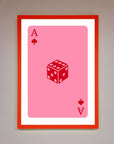 Ace Of Spades Poker Pink Framed Wall Art