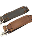 Adjustable Full Grain Leather Shoulder Strap with Metal Hooks