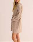 Oatmeal Alpaca Longline Jumper Dress