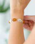 Alternating Filigree Statement Amber Bracelet