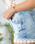 Alternating Filigree Statement Amber Bracelet