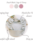 Ruffle Angel Bib - Best Seller 3 Pack Bundle Peach Blush, Peony & Sage
