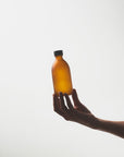 Frosted Amber Glass Bottle with Metal Cap
