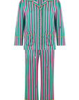 Amelie Flamingo Stripe Girls Silk Pyjama Set