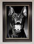 Angry Doberman Dog Framed Wall Art