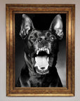 Angry Doberman Dog Framed Wall Art