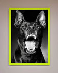 Angry Doberman Dog Framed Wall Art