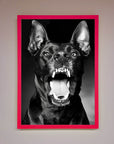 Angry Doberman Dog Framed Wall Art
