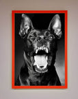 Angry Doberman Dog Framed Wall Art