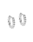 Silver 15mm Pearl Hoop Earrings for Women