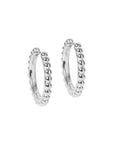 Silver Pearl Hoop Earrings Medium Size