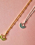 Art Deco Fan Gold Satellite Chain Necklace