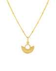 Art Deco Fan Gold Satellite Chain Necklace