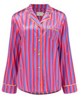 Aurelie Crimson Stripe Silk Shirt