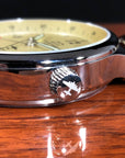 B-17 Tribute - Polished Finish, Beige Dial, Stainless Steel, Brown Leather Band with Stitching