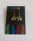 Stainless steel science flask bottle chemistry silver earrings