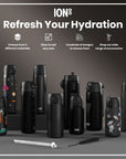 Leak Proof Thermal Steel Water Bottle, Insulated, Black, 320ml (11oz)