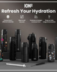Leak Proof Water Bottle, Stainless Steel, Black, 400ml (13oz)