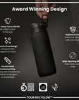 Bottle, Recyclon, Black, 750ml