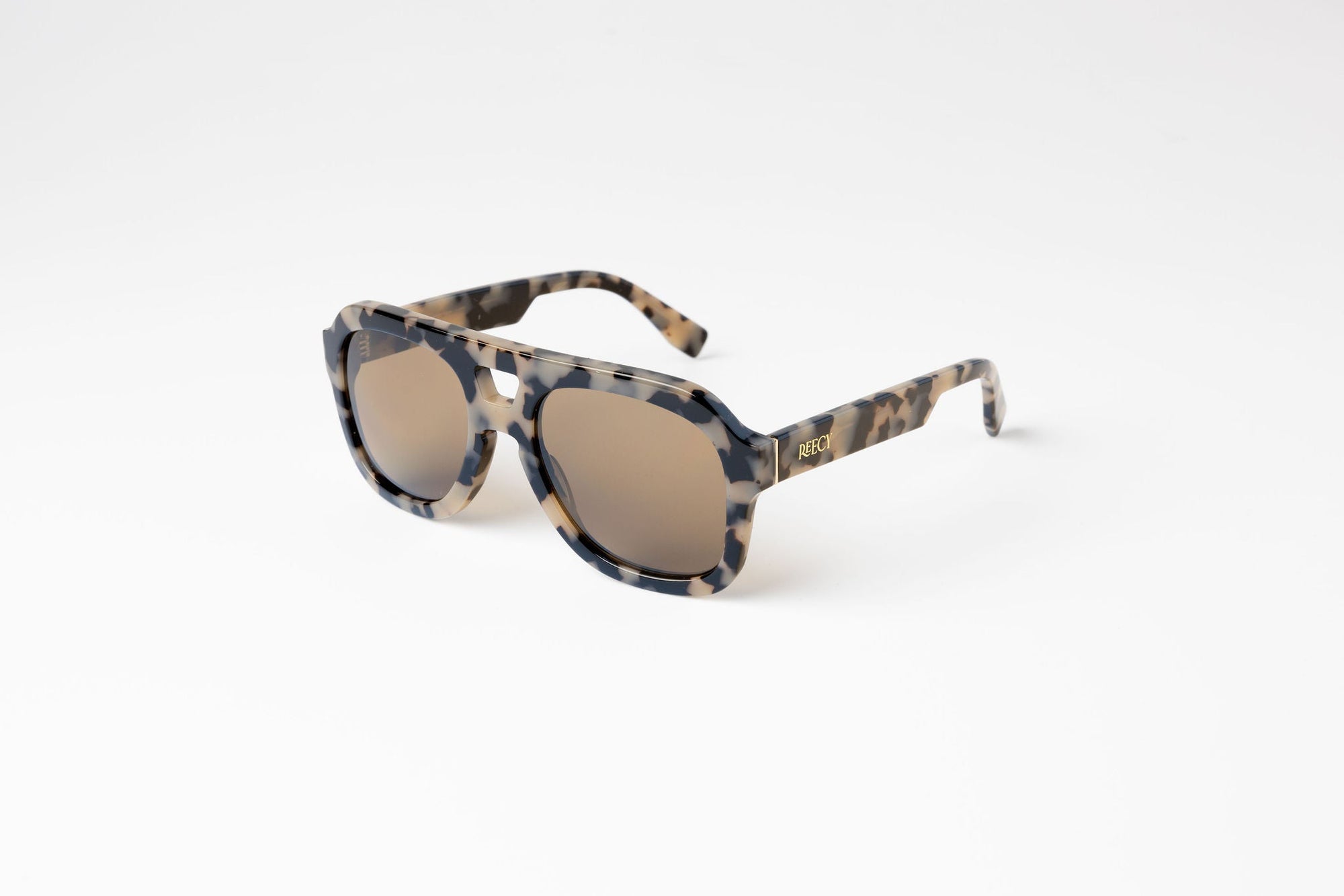 Sustainable Rock Aviator Sunglasses – Light Tortoiseshell Frame & Tan Lens | UV Protection | Biodegradable Mazzucchelli Frames by Reecy at brixbailey.com