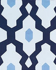 Premium blue and white encaustic cement tiles, stylish Moroccan SOUK pattern, luxury handcrafted floor and wall tiles for kitchen bathroom by Maria Starling Design at brixbailey.com