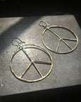 Peace Sign Hoop Earrings