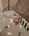 Handmade Sleepy fox baby mobile-5