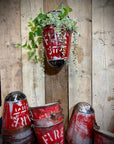 Vintage Galvanised Hanging Fire Bucket Hanging Basket / Plant Pot Planter Pail