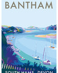 Bantham River Seaside Travel Poster Print