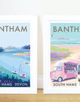 Bantham River Seaside Travel Poster Print