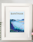 Bantham River Seaside Travel Poster Print A4