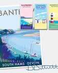Bantham River Seaside Travel Poster Print