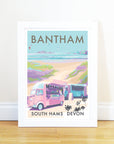 Bantham Buses Seaside Print A4
