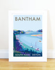 Bantham River Seaside Travel Poster Print A4